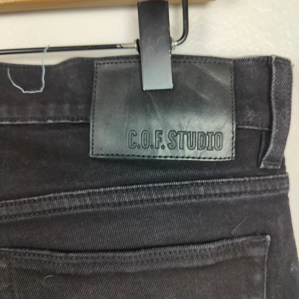 C.O.F. Studio Jeans Mens 32 Black Candiani Denim Slim Fit Made in‎ Portugal